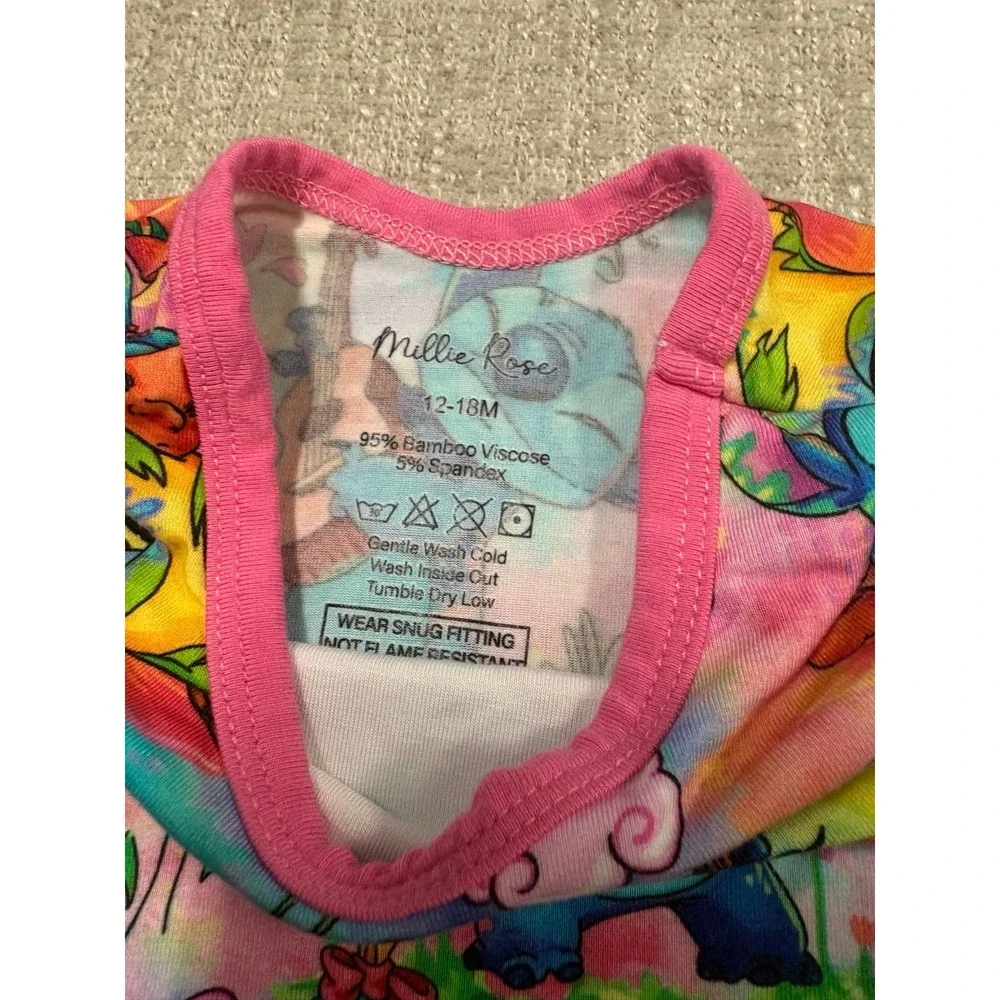 Millie Rose Disney Lilo & Stitch Peplum Top and Pants Bamboo Set 12-18 Months